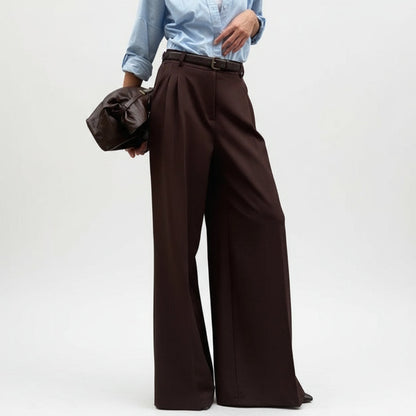 High Waist Espresso Drape Pants