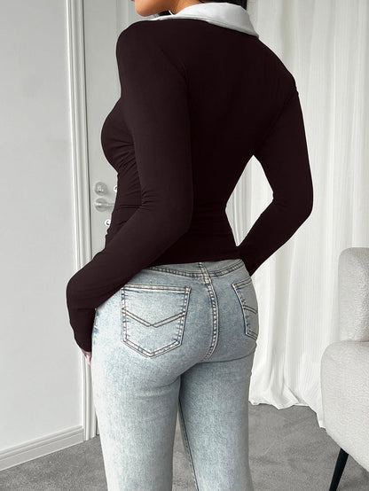 Ventara Contrast Long Sleeve Top