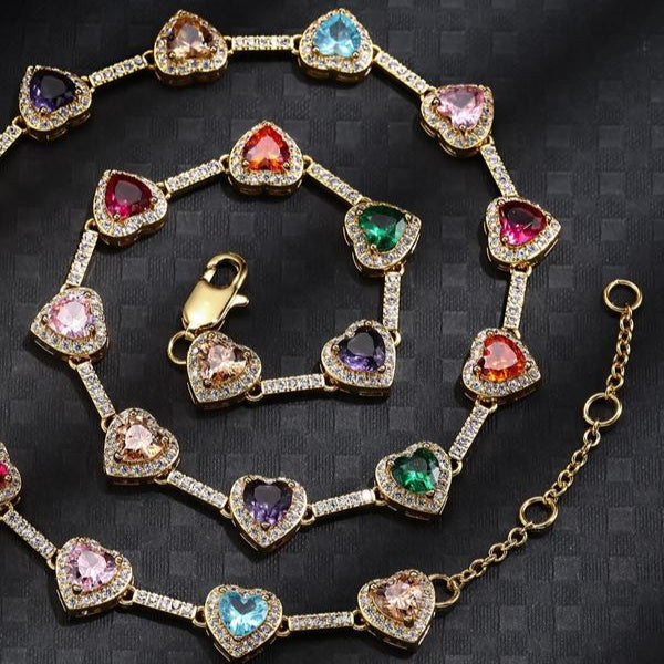 Heart Shaped Colorful Necklace
