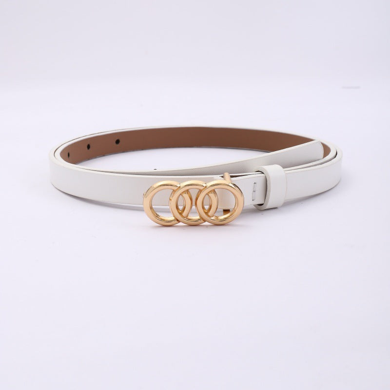 Women's Stylish Retro 3 Ring Thin Belt