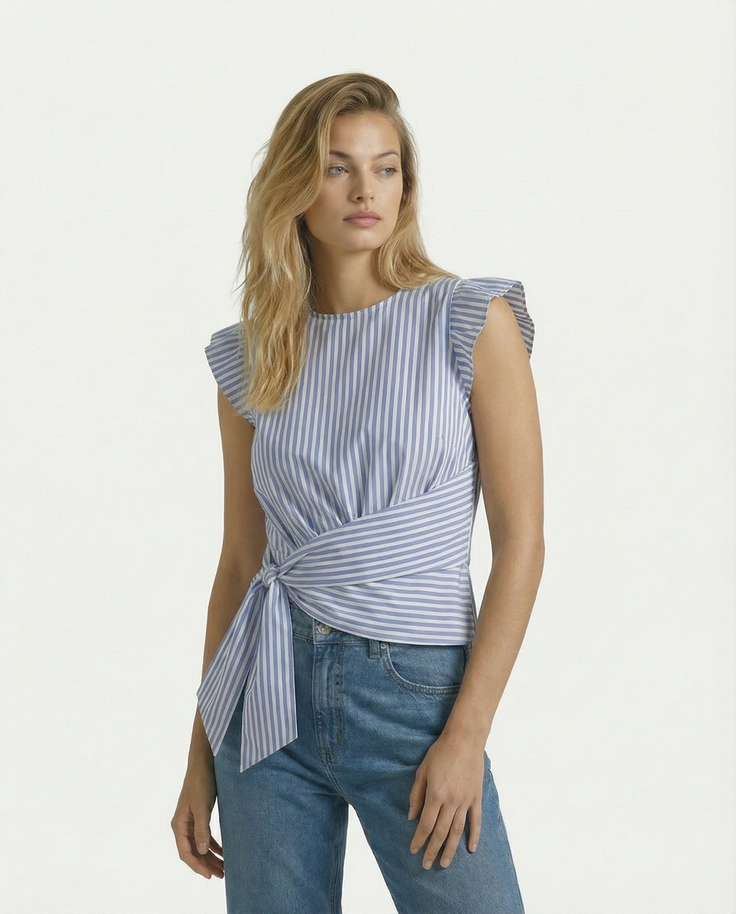 Margot Tie Waist Striped Top