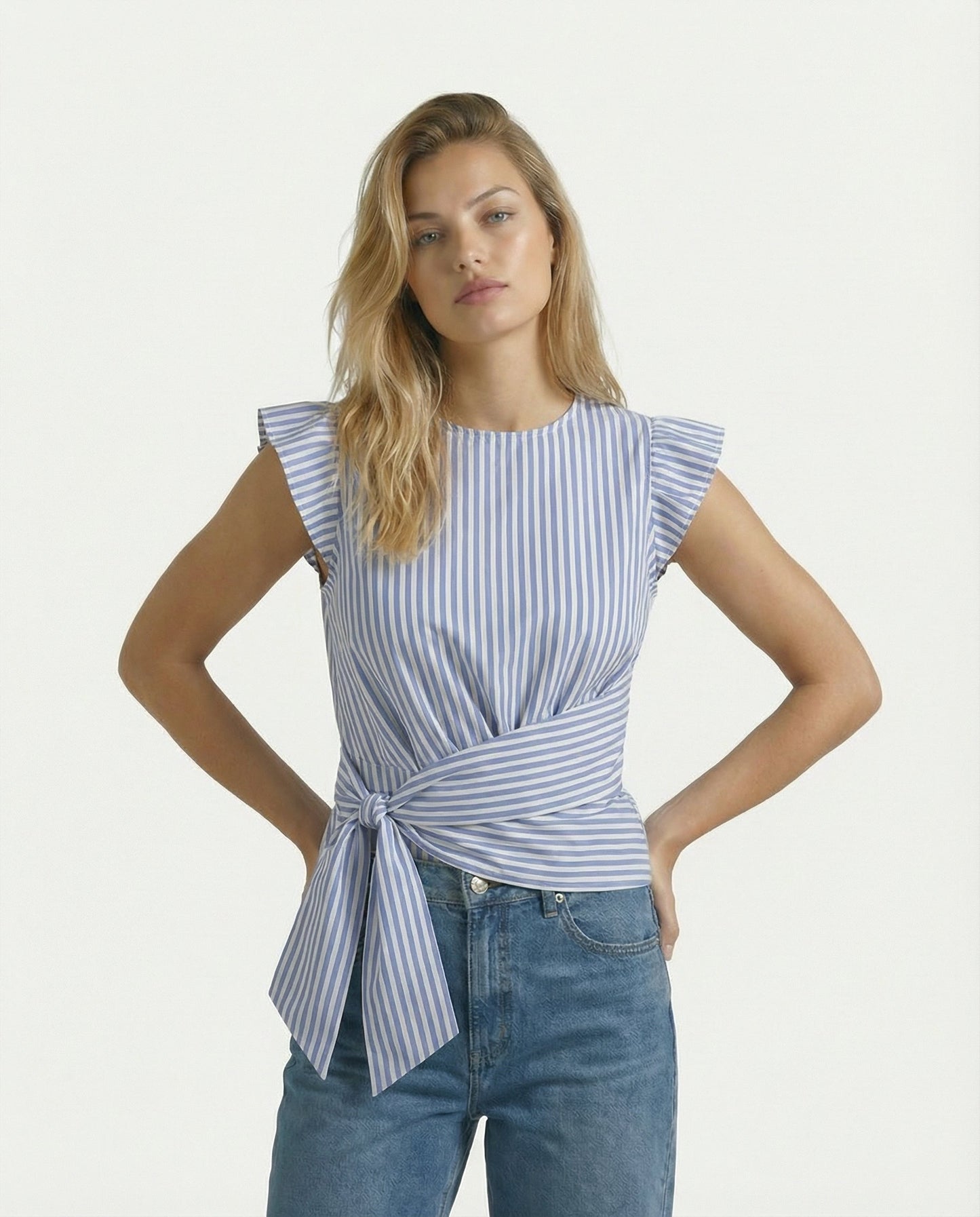 Margot Tie Waist Striped Top