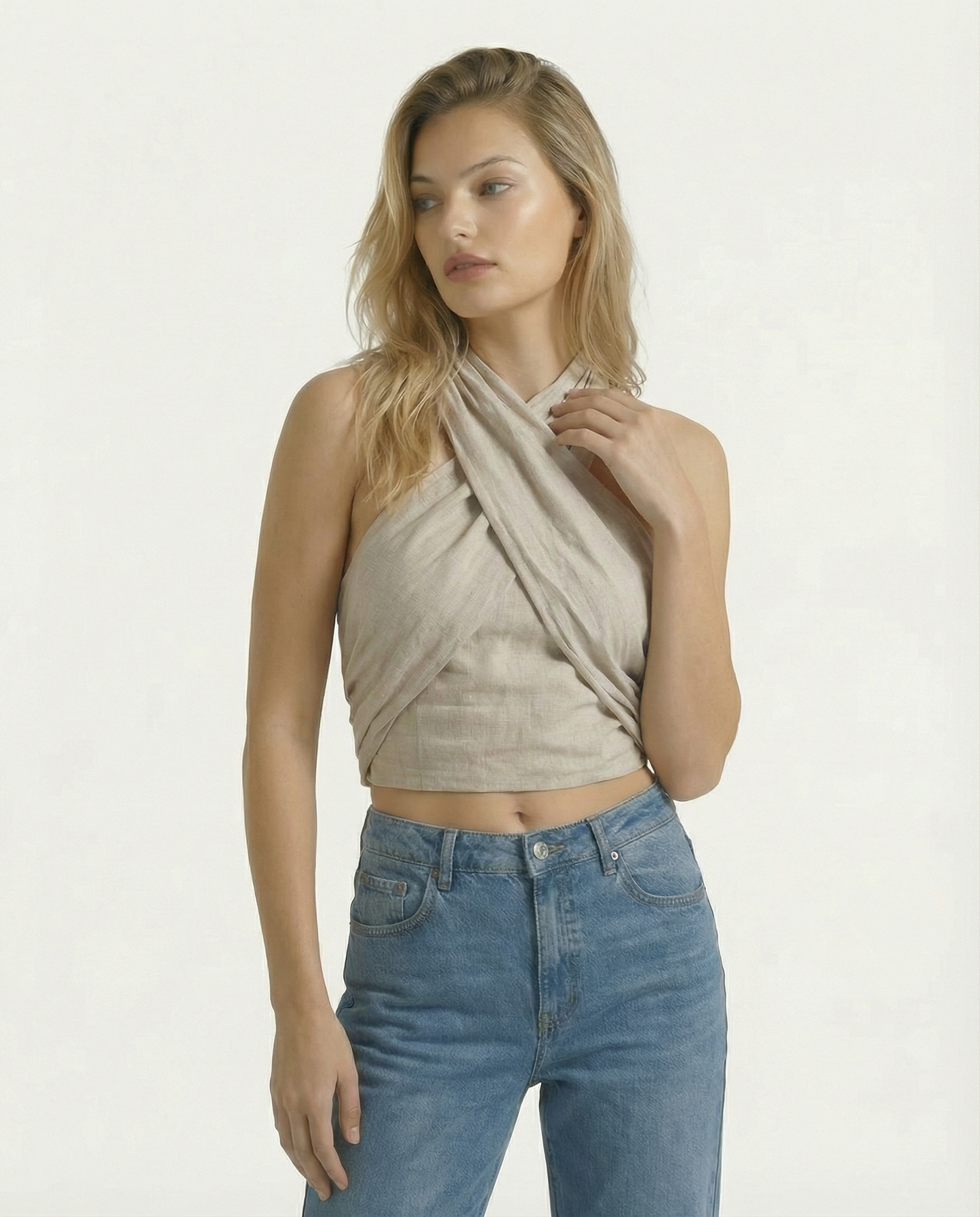 Halter Linen Vest Top
