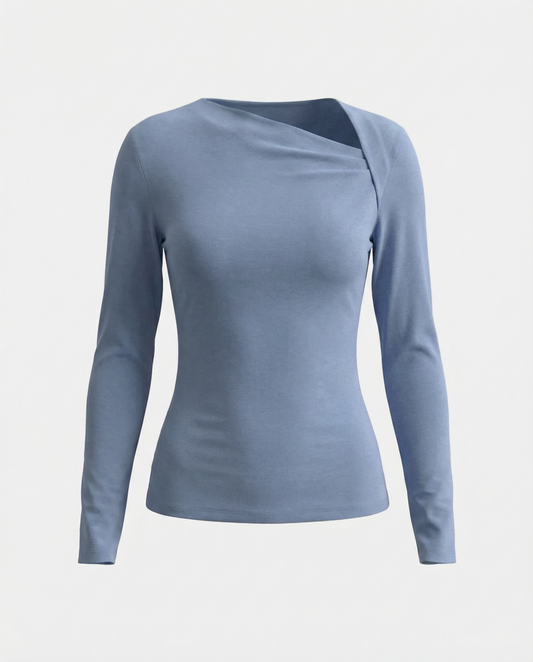The Celeste Asymmetrical Long Sleeve Top