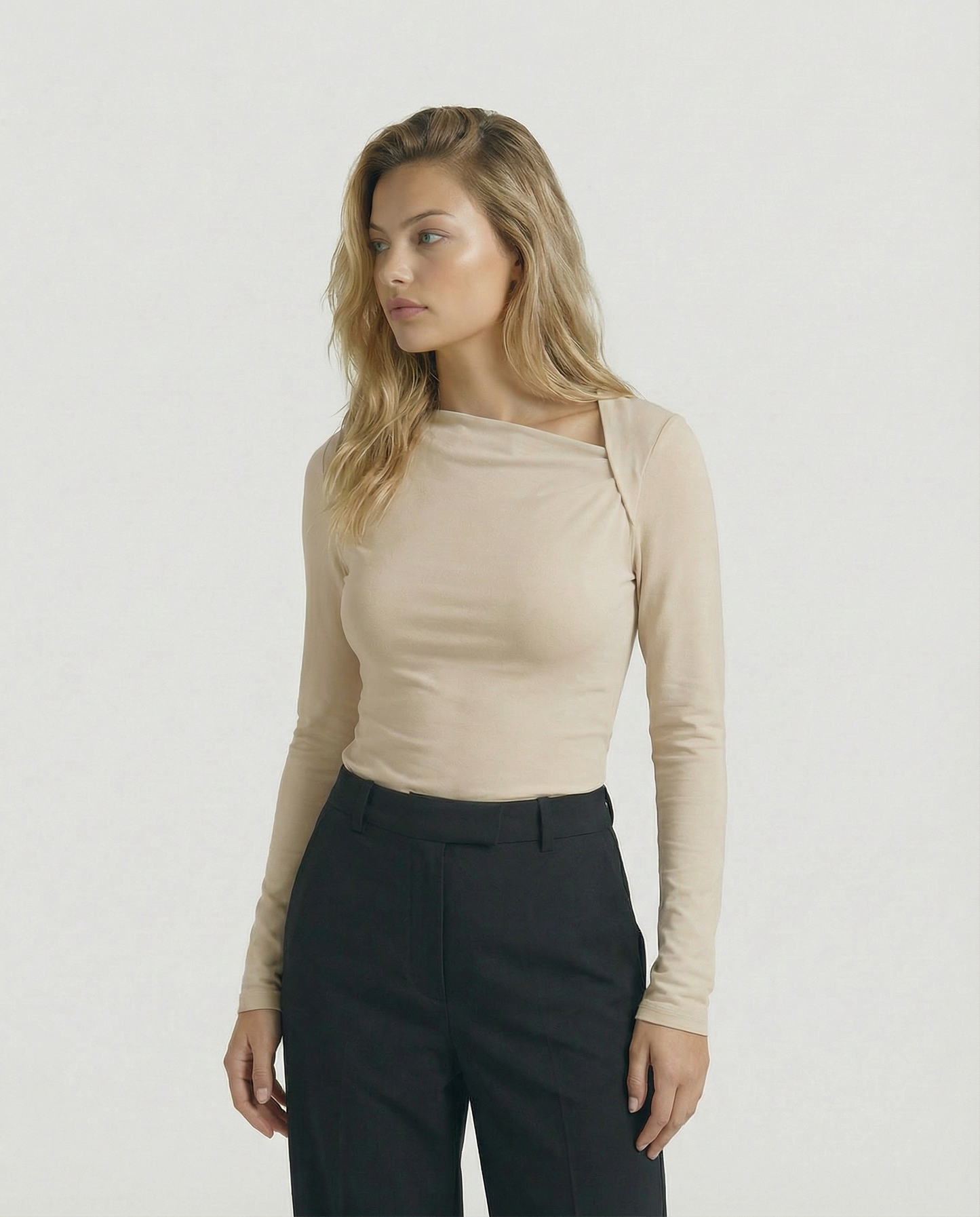 The Celeste Asymmetrical Long Sleeve Top