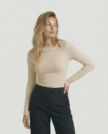 The Celeste Asymmetrical Long Sleeve Top