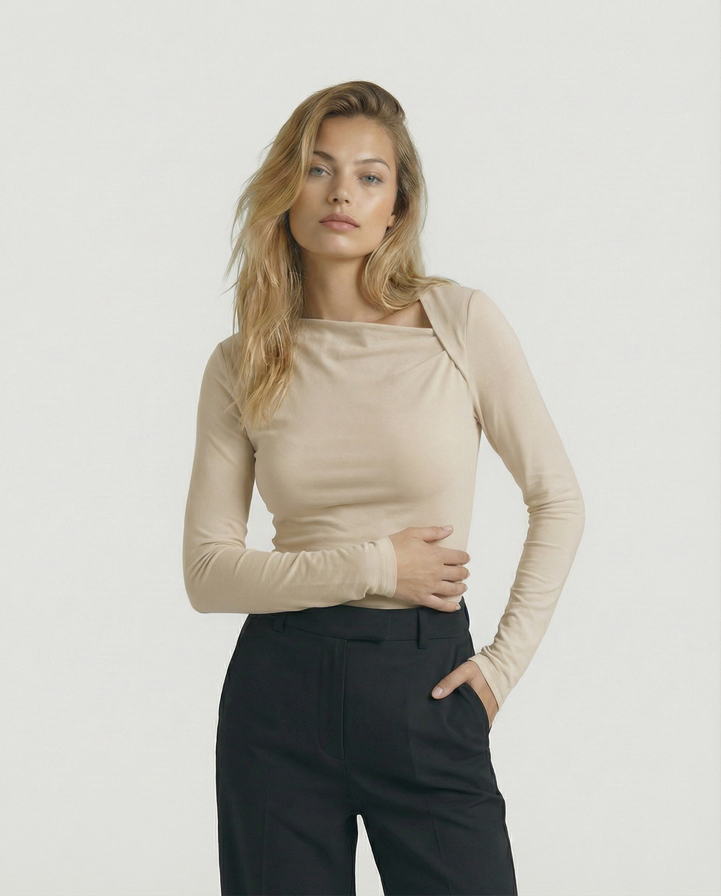 The Celeste Asymmetrical Long Sleeve Top