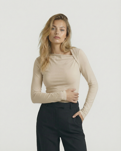 The Celeste Asymmetrical Long Sleeve Top