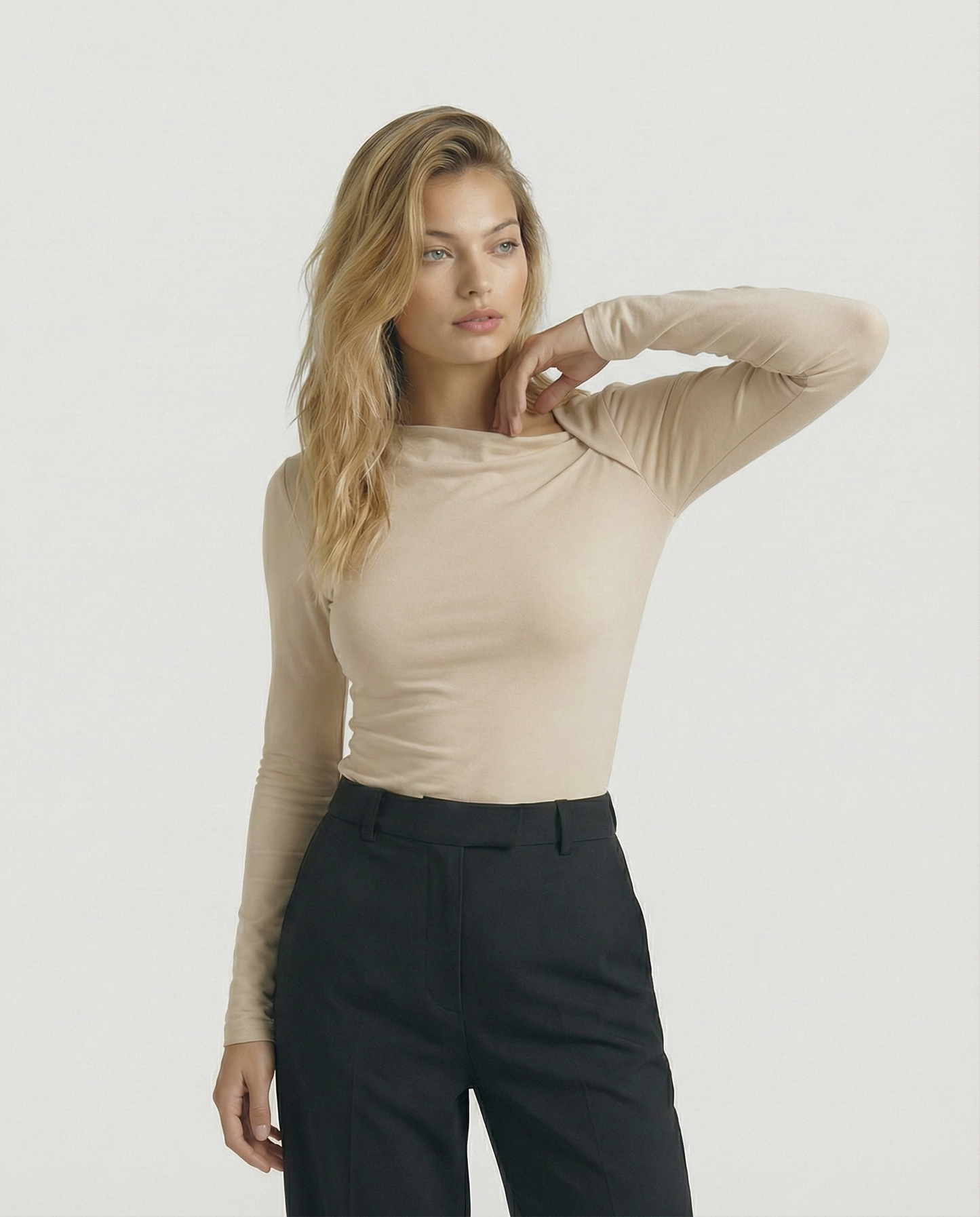 The Celeste Asymmetrical Long Sleeve Top