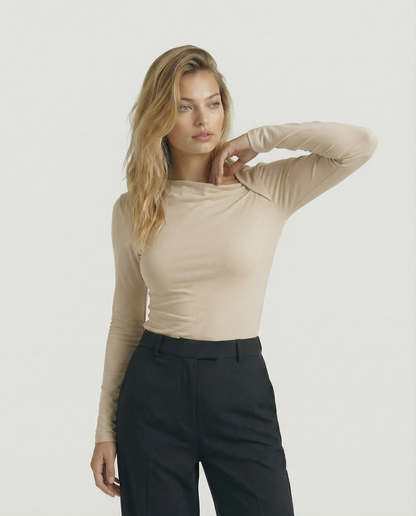 The Celeste Asymmetrical Long Sleeve Top