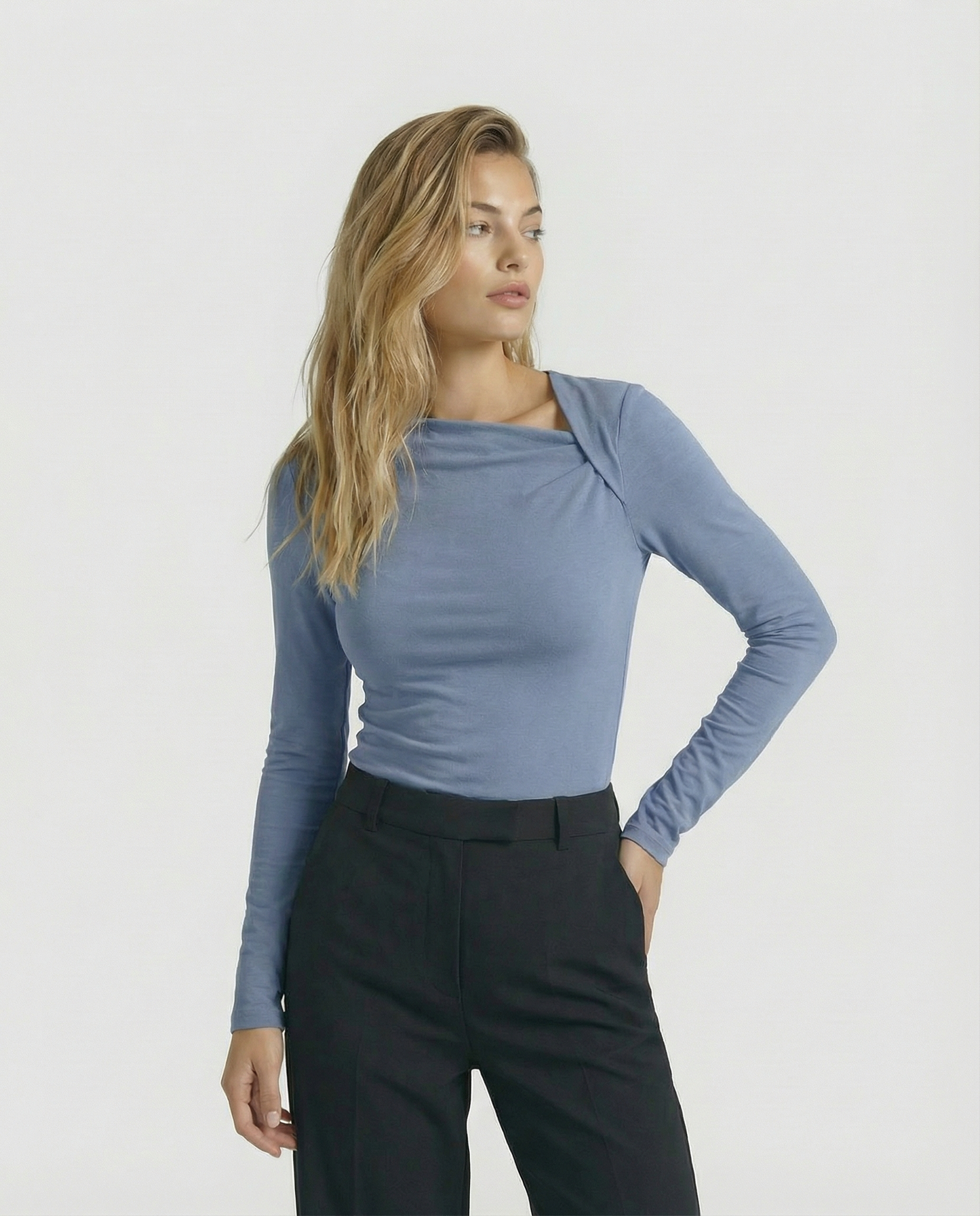 The Celeste Asymmetrical Long Sleeve Top