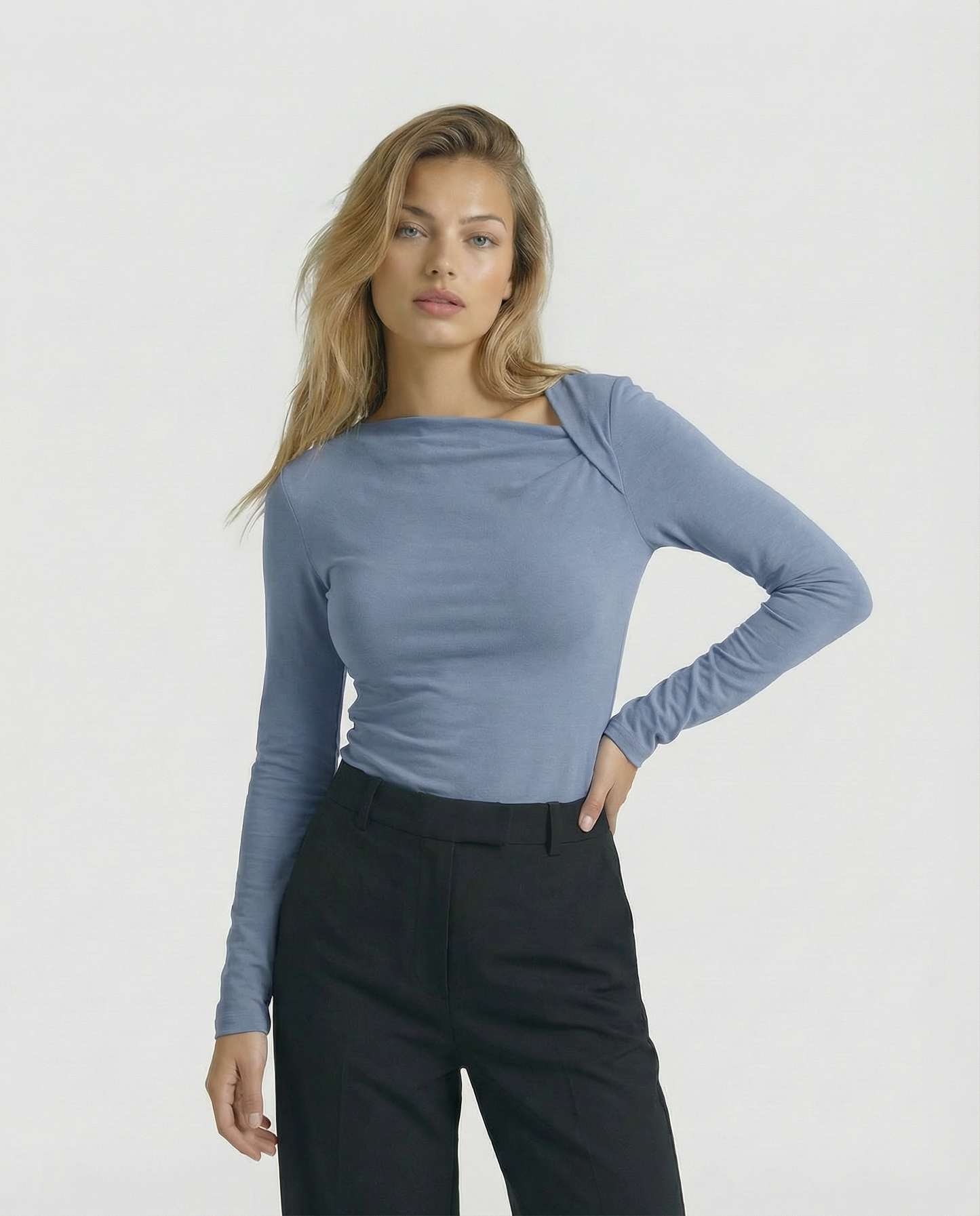 The Celeste Asymmetrical Long Sleeve Top