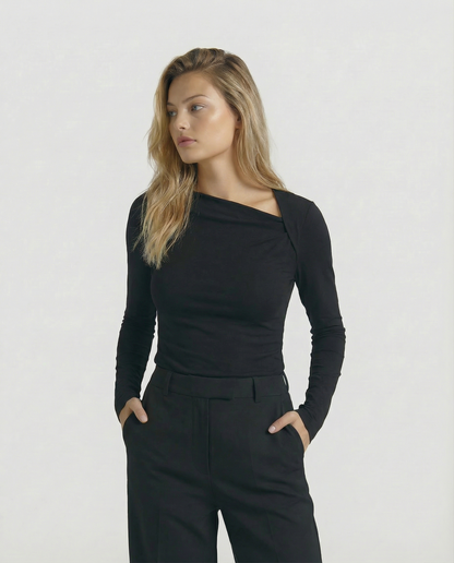 The Celeste Asymmetrical Long Sleeve Top