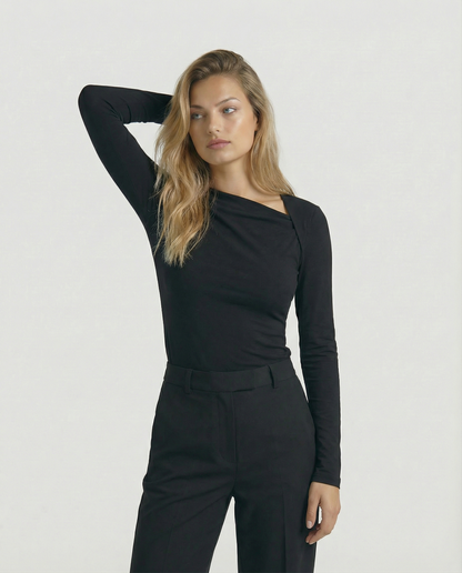 The Celeste Asymmetrical Long Sleeve Top