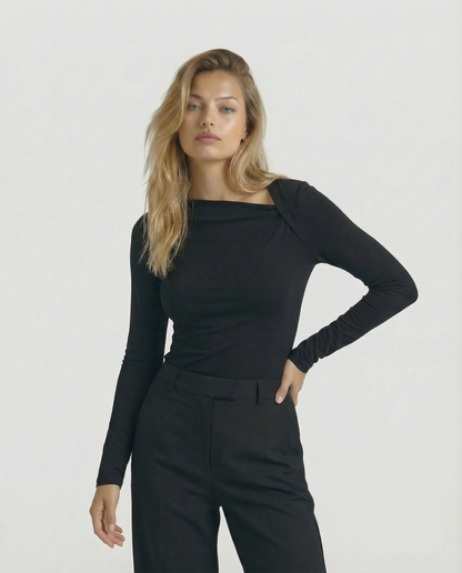 The Celeste Asymmetrical Long Sleeve Top
