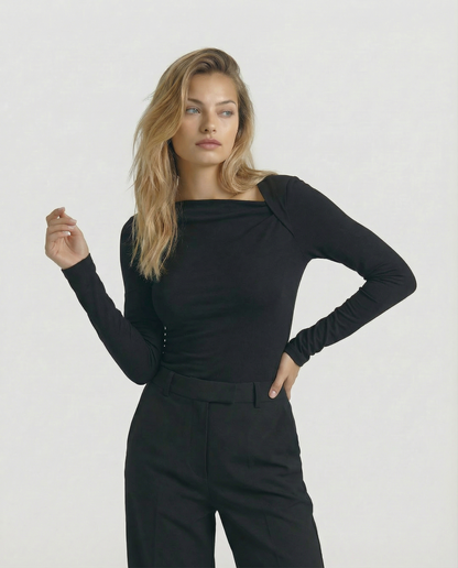 The Celeste Asymmetrical Long Sleeve Top