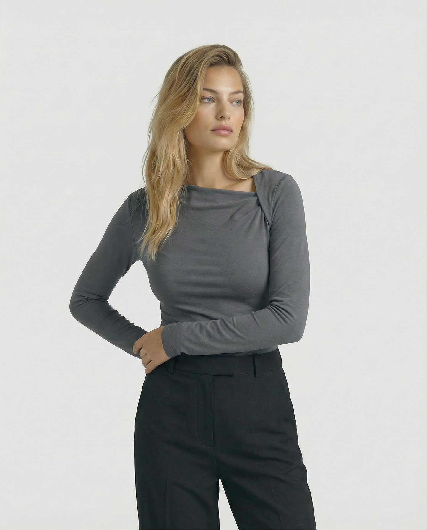The Celeste Asymmetrical Long Sleeve Top