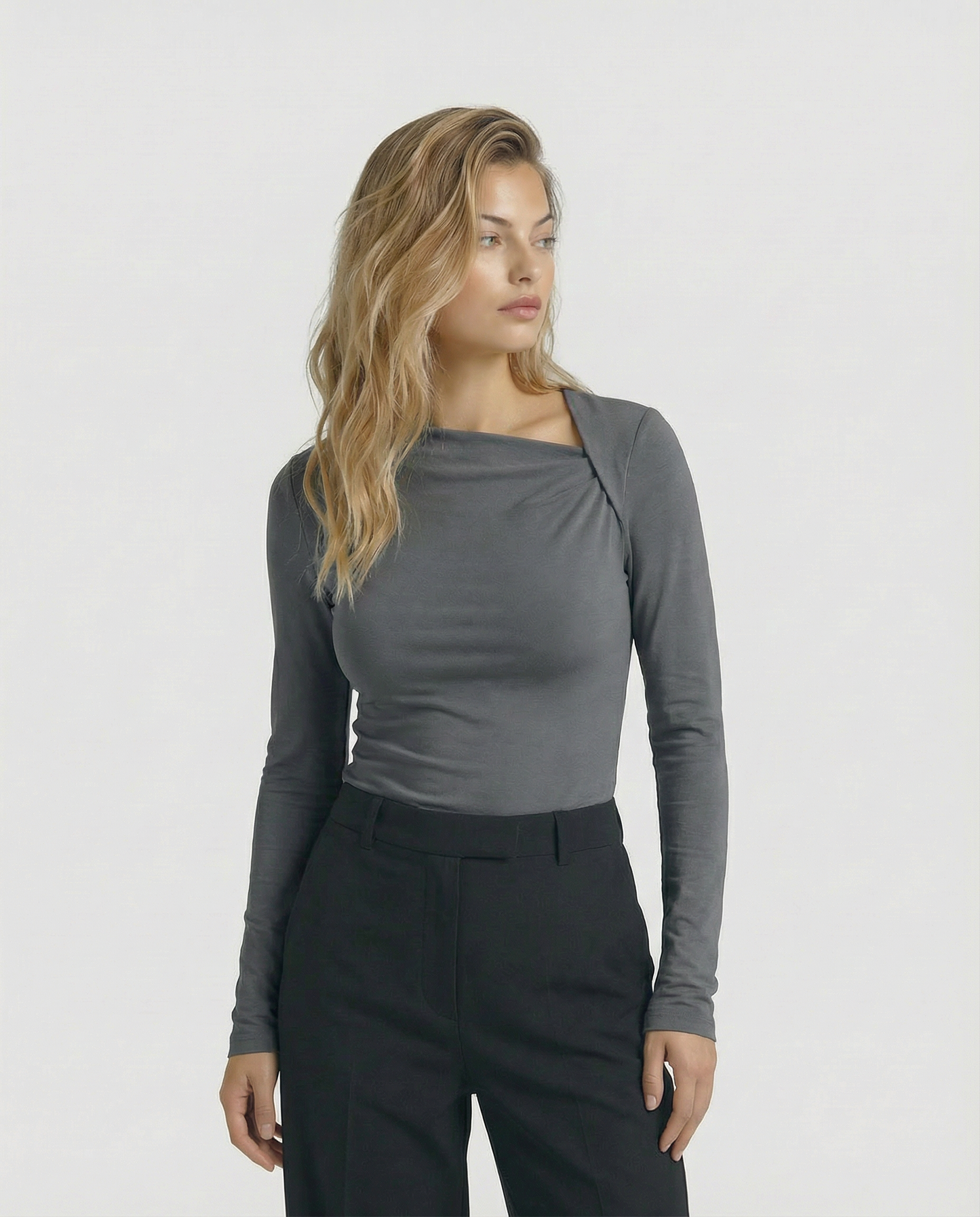 The Celeste Asymmetrical Long Sleeve Top