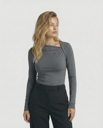 The Celeste Asymmetrical Long Sleeve Top