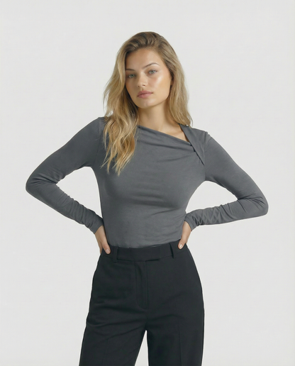 The Celeste Asymmetrical Long Sleeve Top