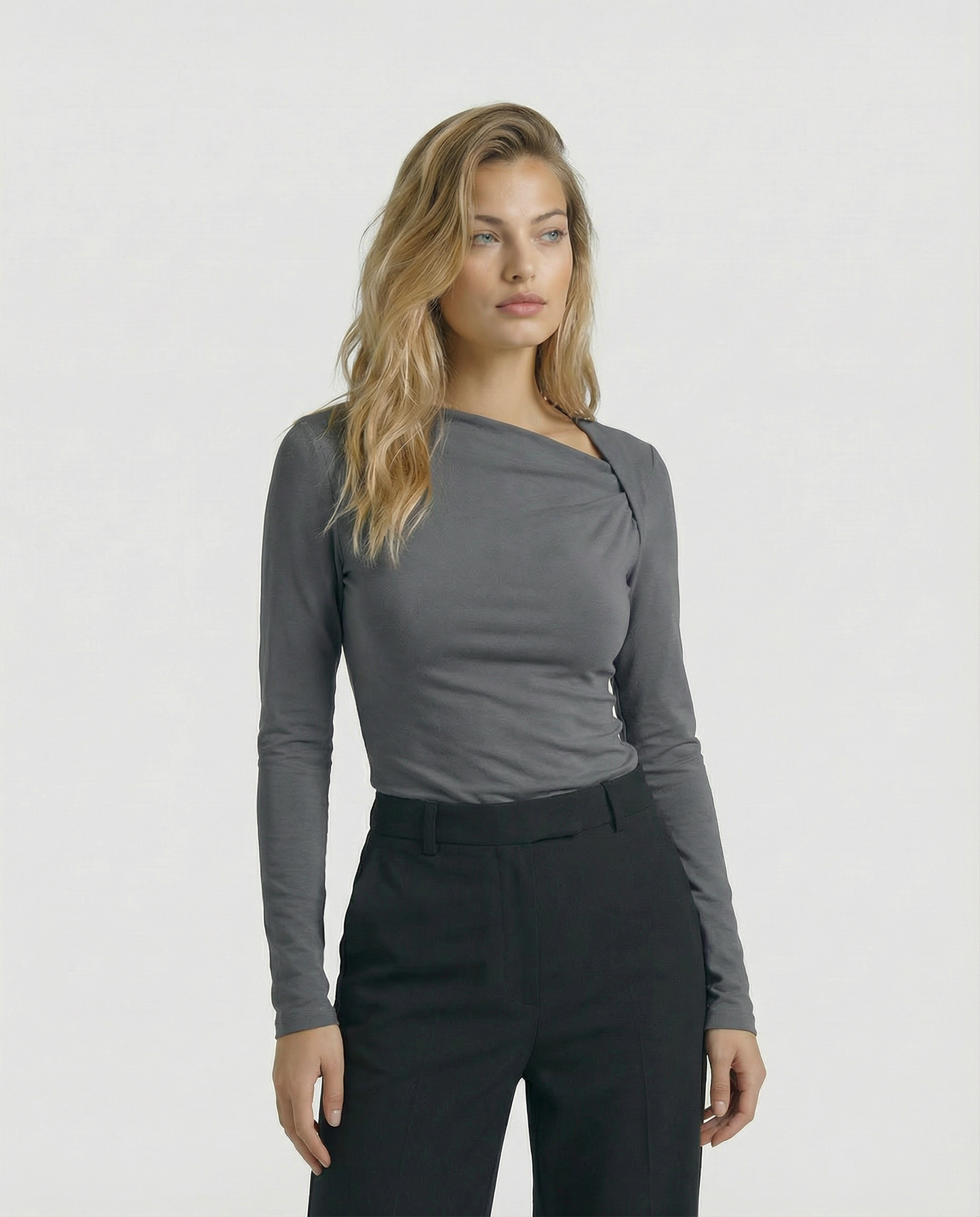 The Celeste Asymmetrical Long Sleeve Top