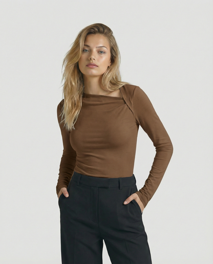 The Celeste Asymmetrical Long Sleeve Top