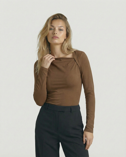 The Celeste Asymmetrical Long Sleeve Top