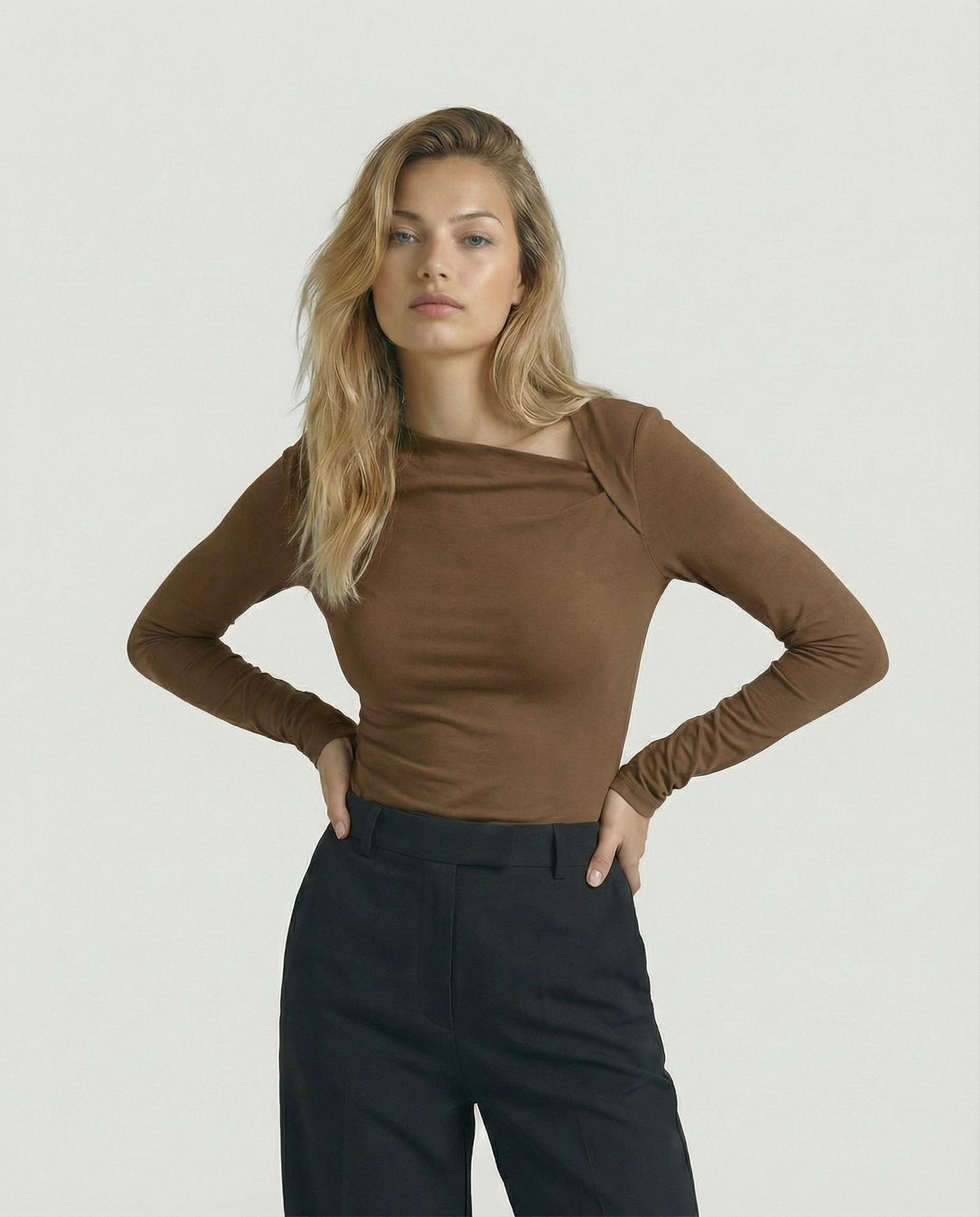 The Celeste Asymmetrical Long Sleeve Top
