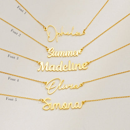 Custom Name Necklace, 18K Gold Plated Name Necklace, Personalized Name Necklace, Birthday Gift for Her, Mother's Day Gift, Gift for Mom