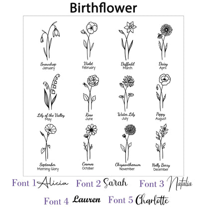 Engraved Birth Flower jewellery Box, Travel Jewelry Box, Birthday Gift, Bridal Party Gifts, Bridesmaid Gifts, Gift for her