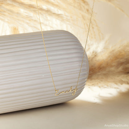 Dainty Minimalist Name Necklace, 18K Gold Plated Name Necklace, Personalized Minimalist Name Necklace, Custom Name Jewelry,Mother's Day Gift