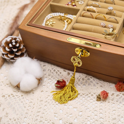 Personalized Wooden Jewelry Box, Customized Retro Jewelry Box, Personalized Wooden Jewelry Box with Lock and Key, Elegant Retro Gift for Her