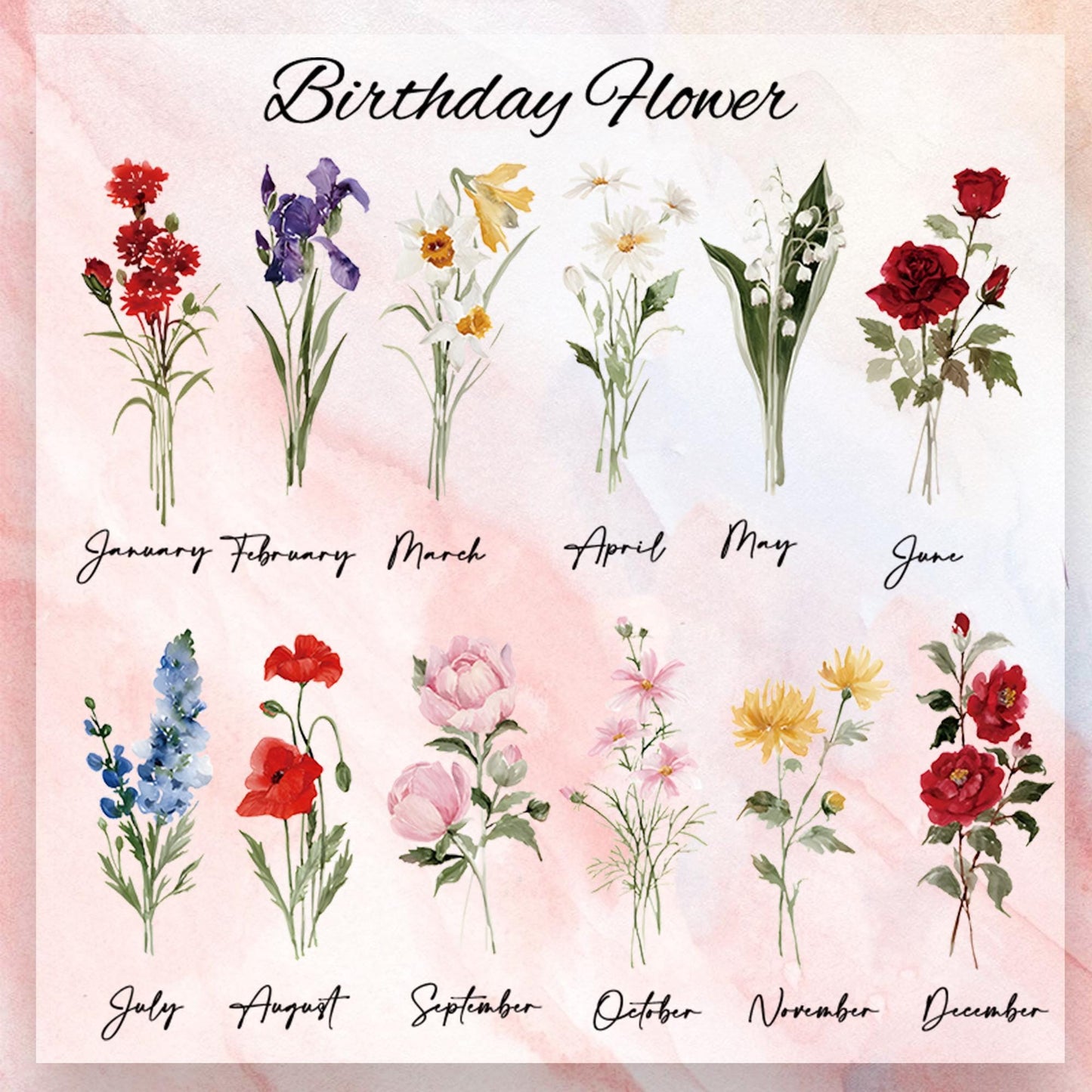 Personalized Jewellery Box,Travel Jewellery Case,Birth Flower Jewellery Case,Floral Jewellery Organizer,Birthday Gift for Her,Wedding Gift