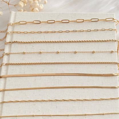 18K Gold Filled Bracelets,Paperclip Chain,Herringbone Chain,Rope,Snake Chain Bracelet,Everyday Bracelet,Dainty Bracelet,Minimalist Bracelet