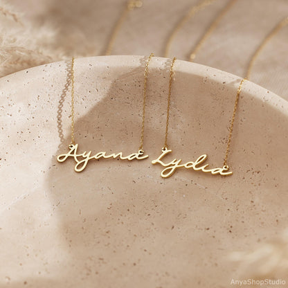 Dainty Minimalist Name Necklace, 18K Gold Plated Name Necklace, Personalized Minimalist Name Necklace, Custom Name Jewelry,Mother's Day Gift