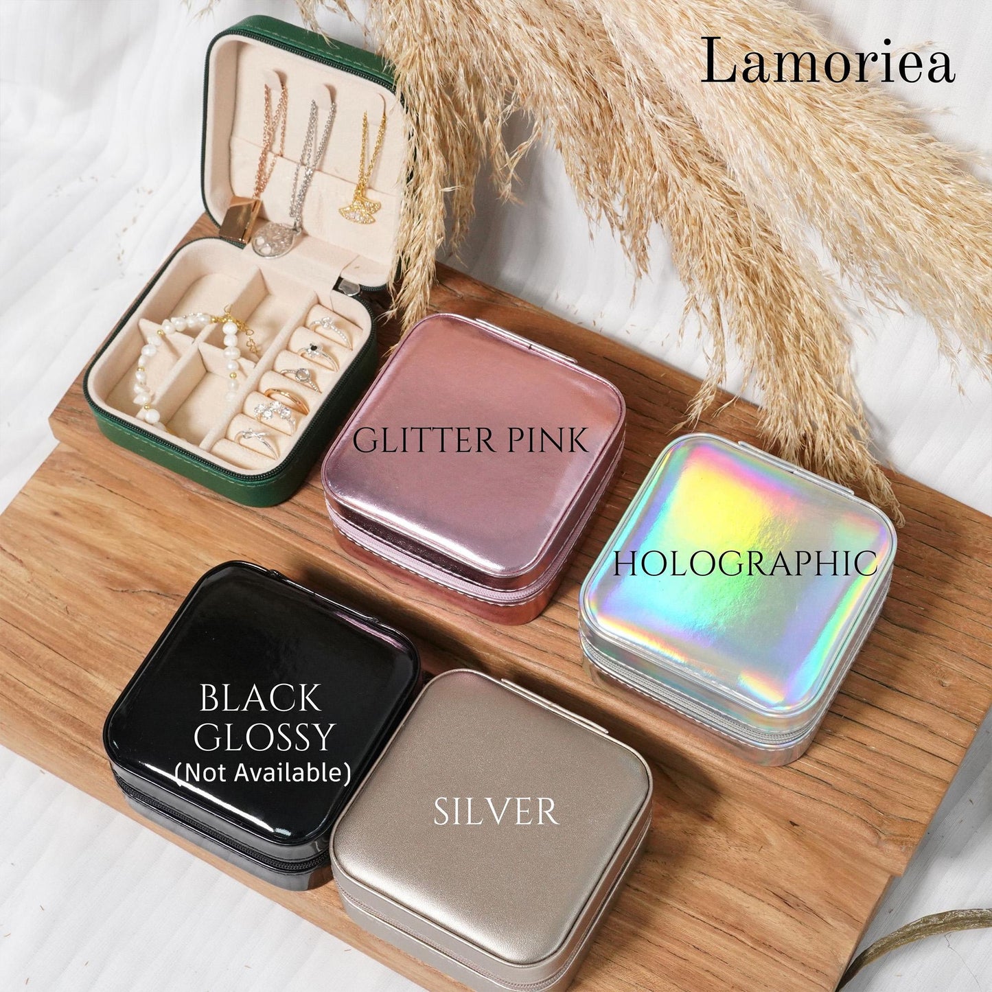 Engraved Birth Flower jewellery Box, Travel Jewelry Box, Birthday Gift, Bridal Party Gifts, Bridesmaid Gifts, Gift for her