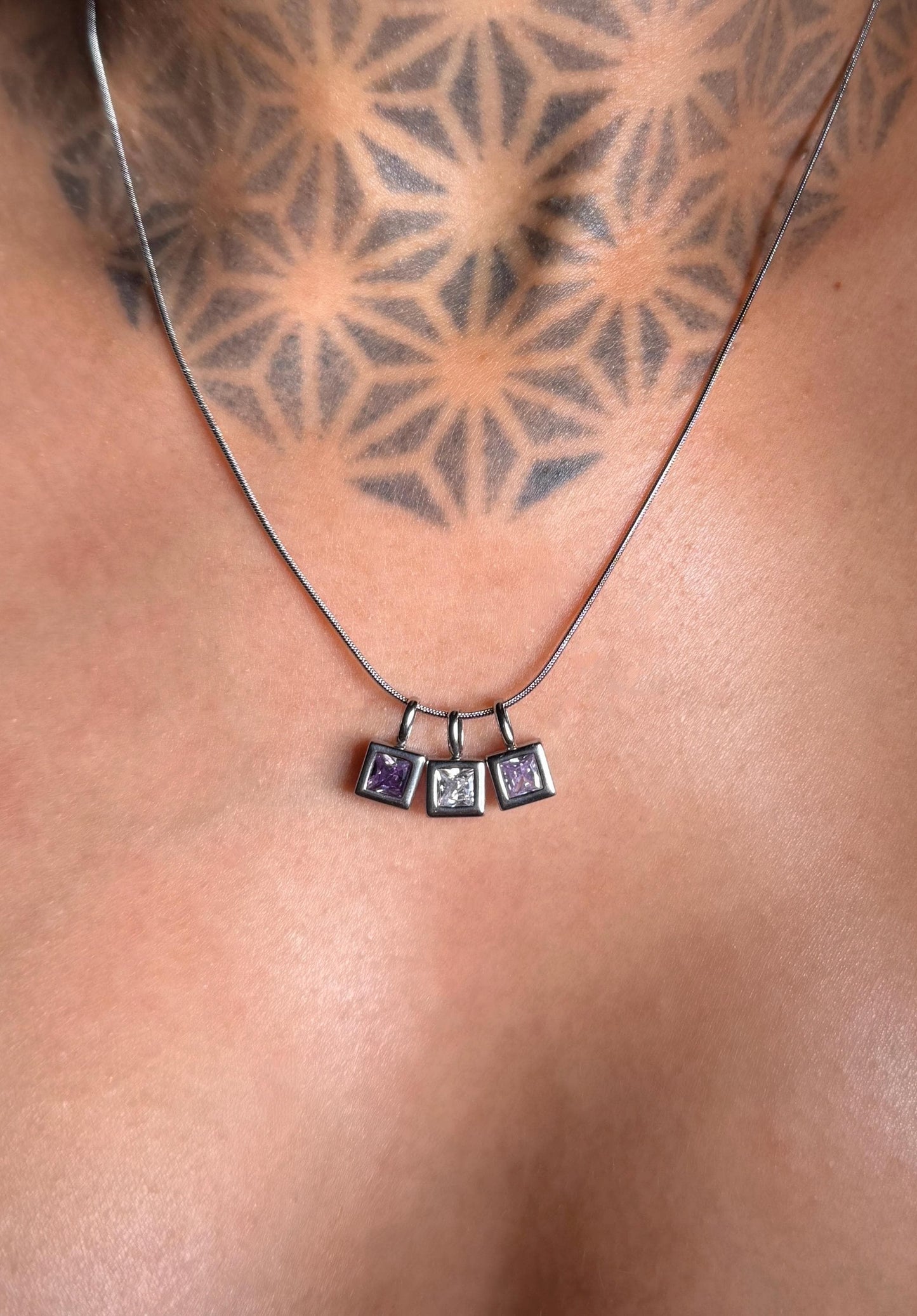 waterproof - birthstone necklace - hypoallergenic nickel free - tarnish free - custom personalized charm necklace - 18k gold plated - gift