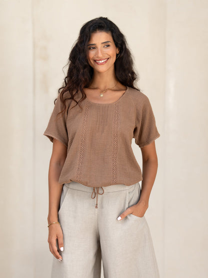Daisy Cotton Blouse Cinnamon