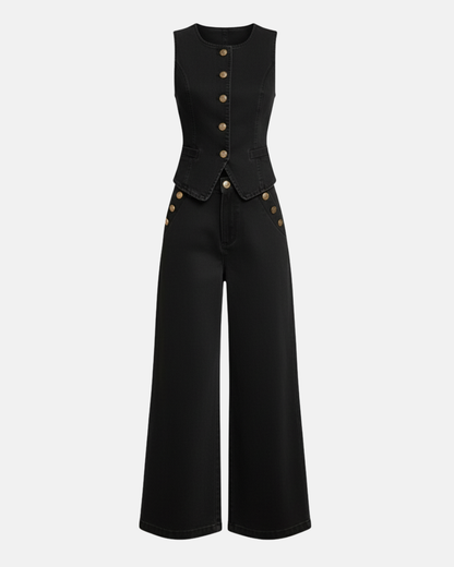 Anisse Black Denim Set