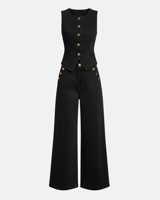 Anisse Black Denim Set