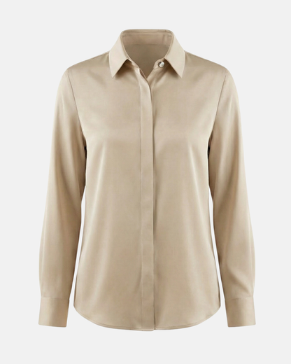 Graceful Satin Look Office Dress Shirt