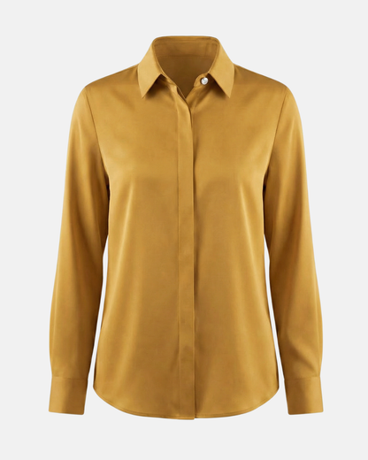 Graceful Satin Look Office Dress Shirt