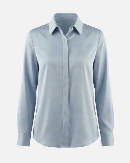Graceful Satin Look Office Dress Shirt